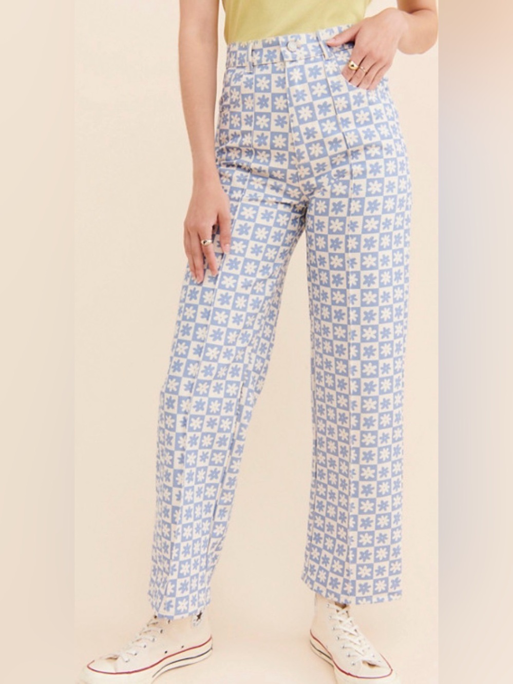 Lisa Says Gah - Robyn Daisy Checkered Denim Jeans 29